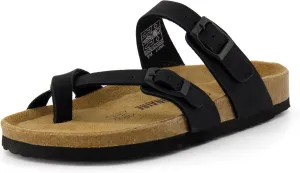 CUSHIONAIRE Women's Luna Cork Footbed Sandal With  Comfort