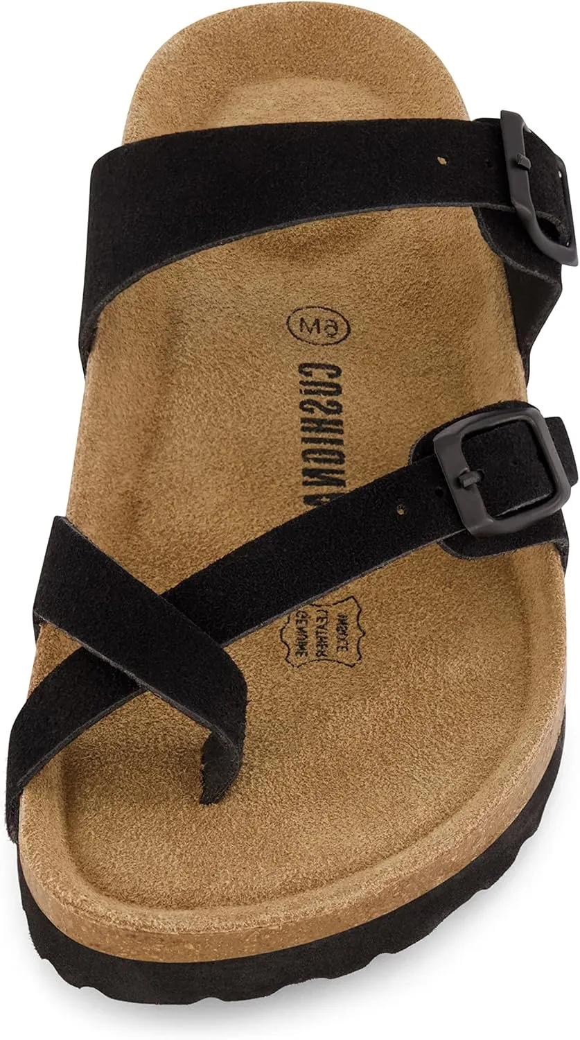 CUSHIONAIRE Women's Luna Cork Footbed Sandal With  Comfort