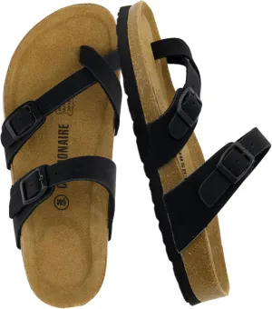 CUSHIONAIRE Women's Luna Cork Footbed Sandal With  Comfort