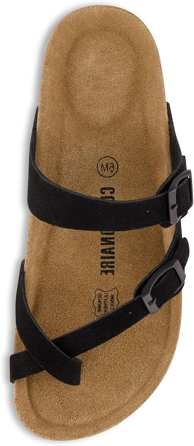 CUSHIONAIRE Women's Luna Cork Footbed Sandal With  Comfort