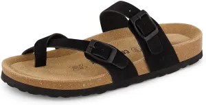 CUSHIONAIRE Women's Luna Cork Footbed Sandal With  Comfort