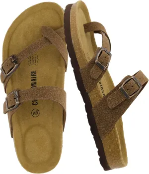 CUSHIONAIRE Women's Luna Cork Footbed Sandal With  Comfort
