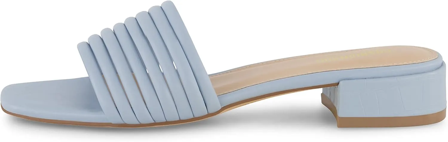 CUSHIONAIRE Women's Nino strappy low block heel slide sandal  Memory Foam and Wide Widths Available