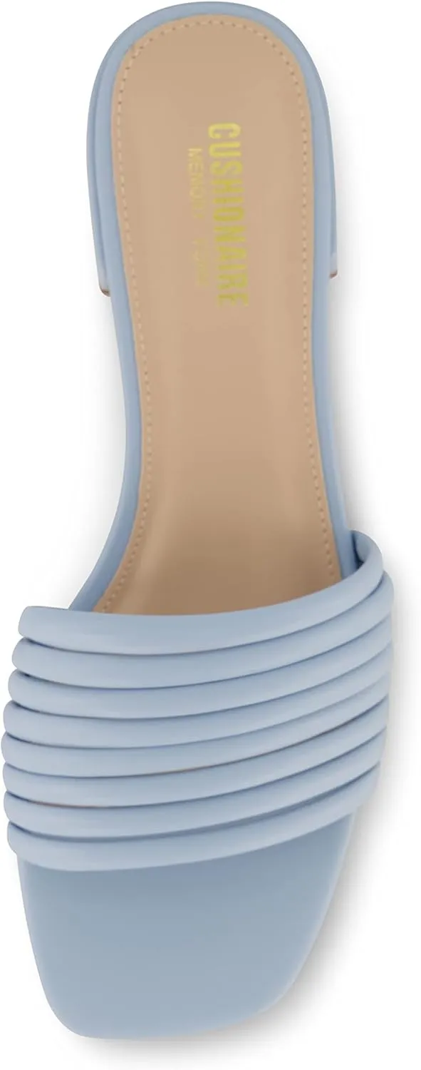 CUSHIONAIRE Women's Nino strappy low block heel slide sandal  Memory Foam and Wide Widths Available