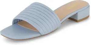 CUSHIONAIRE Women's Nino strappy low block heel slide sandal  Memory Foam and Wide Widths Available