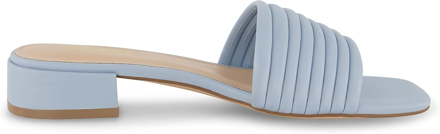 CUSHIONAIRE Women's Nino strappy low block heel slide sandal  Memory Foam and Wide Widths Available