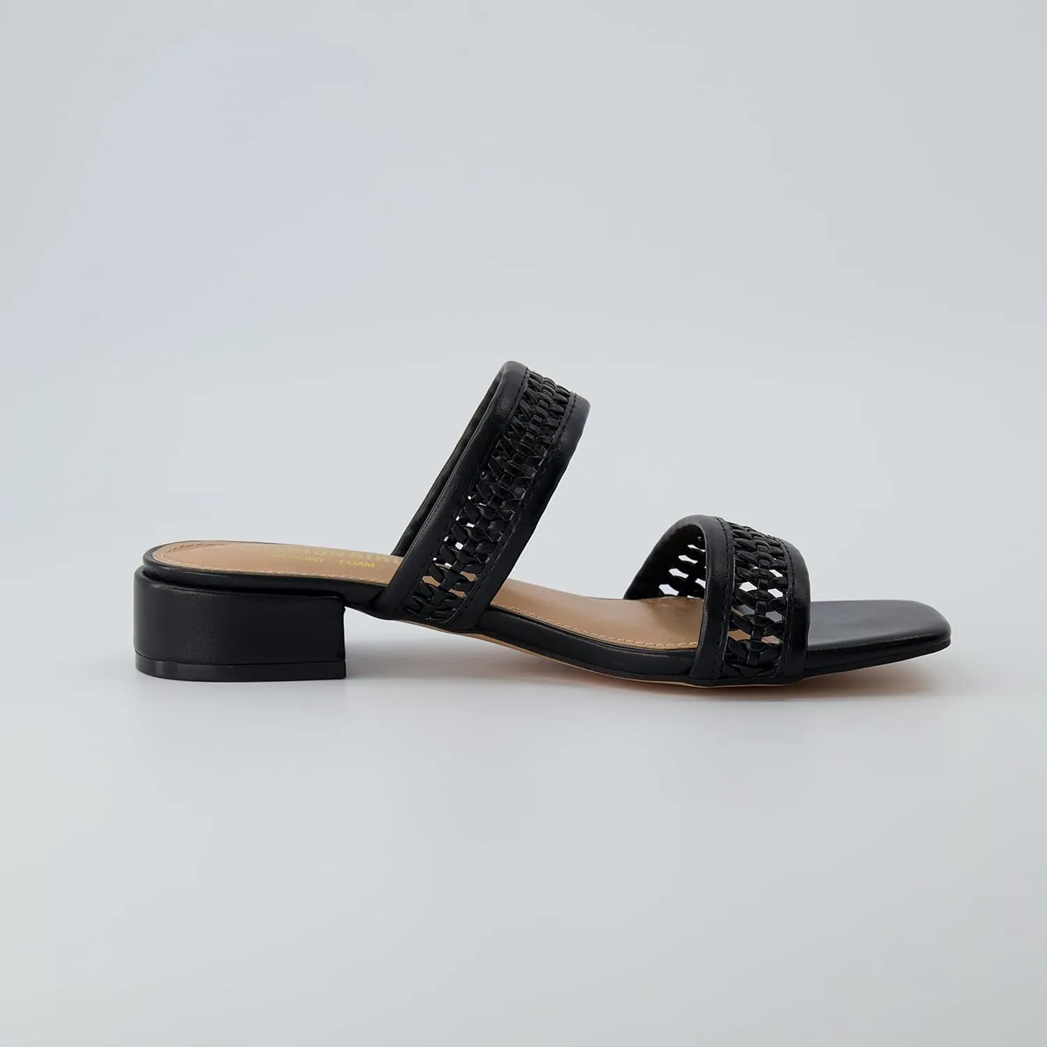 CUSHIONAIRE Women's Norma low block heel sandal  Memory Foam and Wide Widths Available
