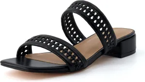 CUSHIONAIRE Women's Norma low block heel sandal  Memory Foam and Wide Widths Available