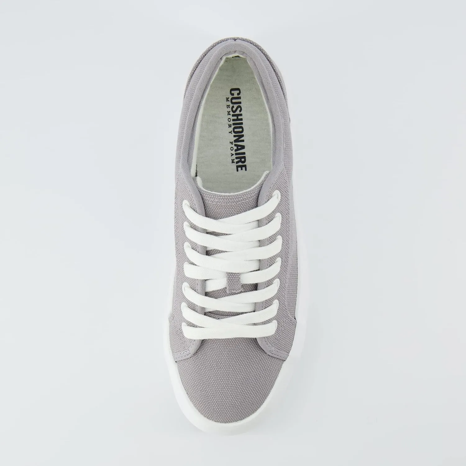 CUSHIONAIRE Women's Tag Low top Canvas Sneaker  Memory Foam