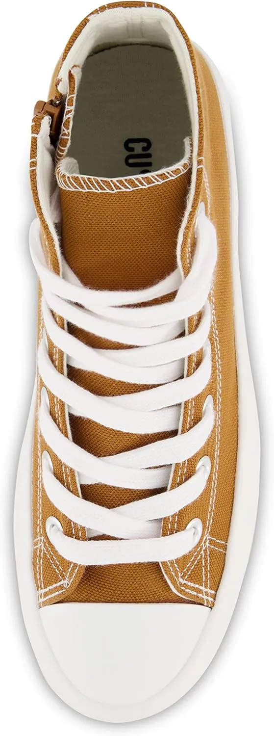 CUSHIONAIRE Women's Vespa high top Canvas Sneaker  Memory Foam and Side Zipper