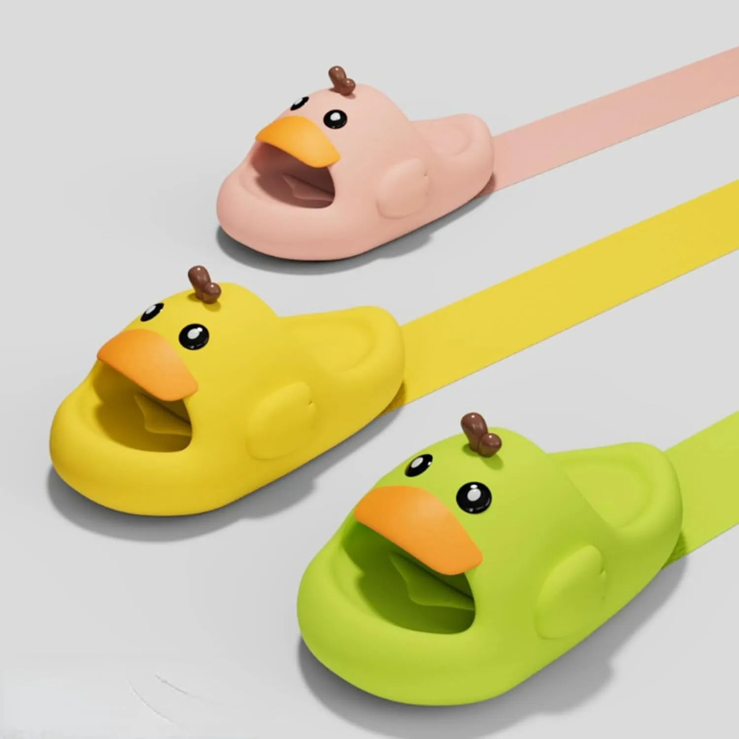 Cute Duck Slippers for Parent Child Indoor Shower Sandals Outdoor Travel Beach Sandals Anti-Slip Soles Gift for Christmas