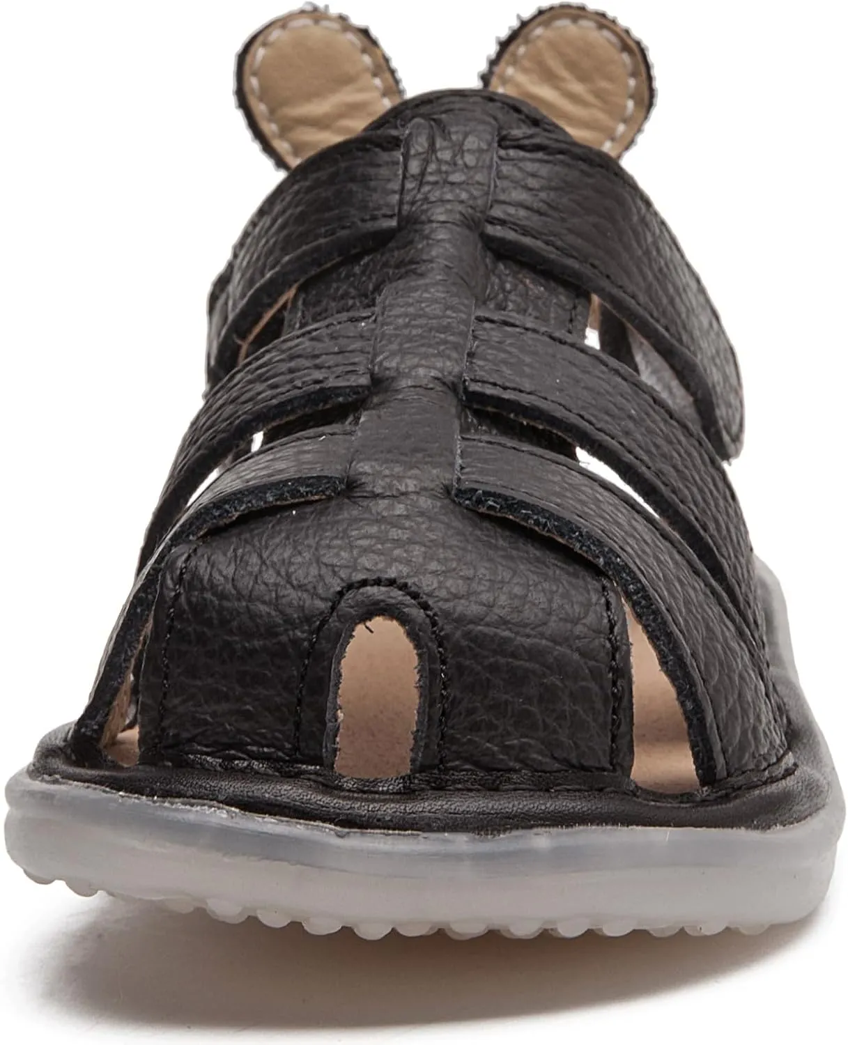 DADAWEN Baby Boys Girls Closed Toe Summer Sandals Lightweight Non-Slip Soft Sole Leather Athletic Sandals Outdoor Toddler First Walking Shoes