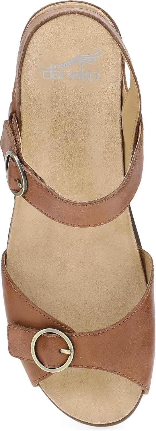 Dansko Candace Wedge Sandal for Women -Comfortable Wedge with Arch Support -Fully Adjustable Straps-Versatile Casual to Dressy Footwear -Lightweight Rubber Outsole