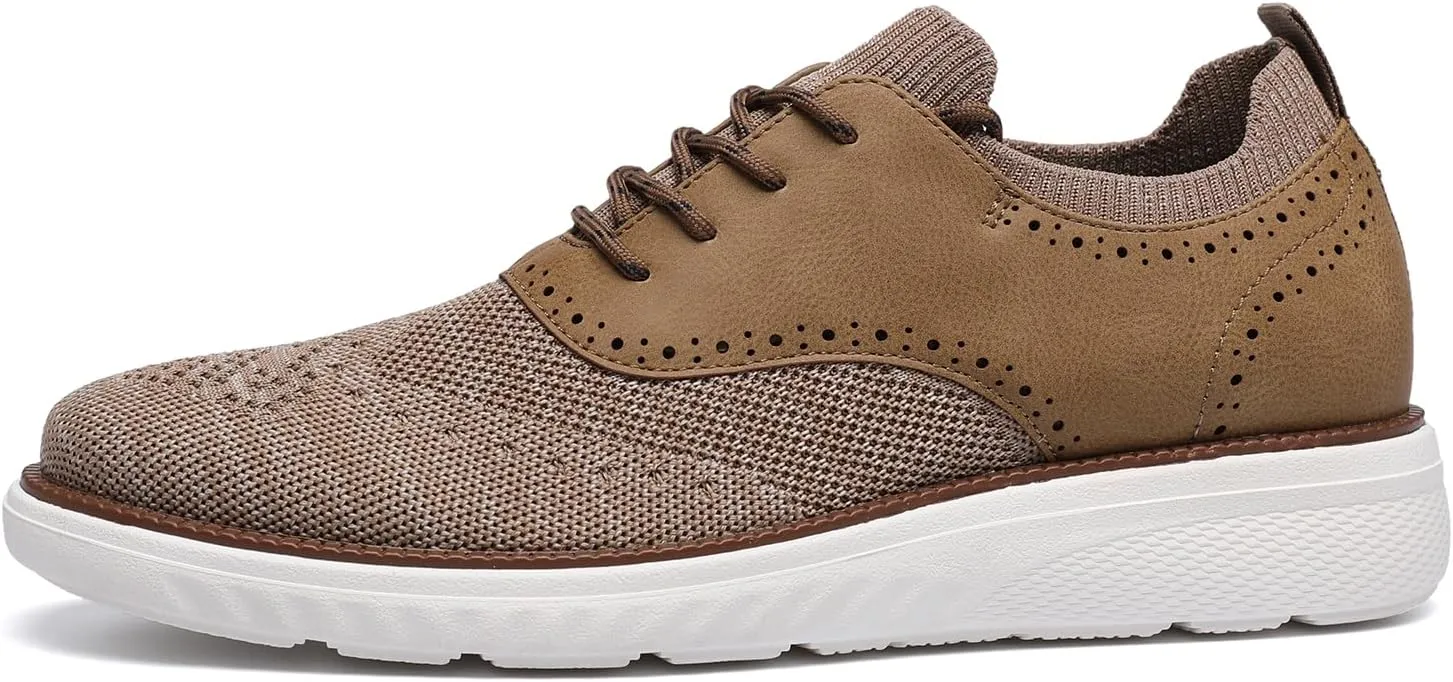 DECARSDZ Men's Casual Dress Shoes Knit Lightweight Breathable Lace-Up Shoes Walking Work Sneakers Fashion Sneaker