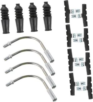 DECHOUS 16Pcs Bike Set with Boots V Shape Brake Cable Guide Tube Bicycle Brake Pads Dust Covers and Brake Block Accessories for Enhanced Cycling Performance