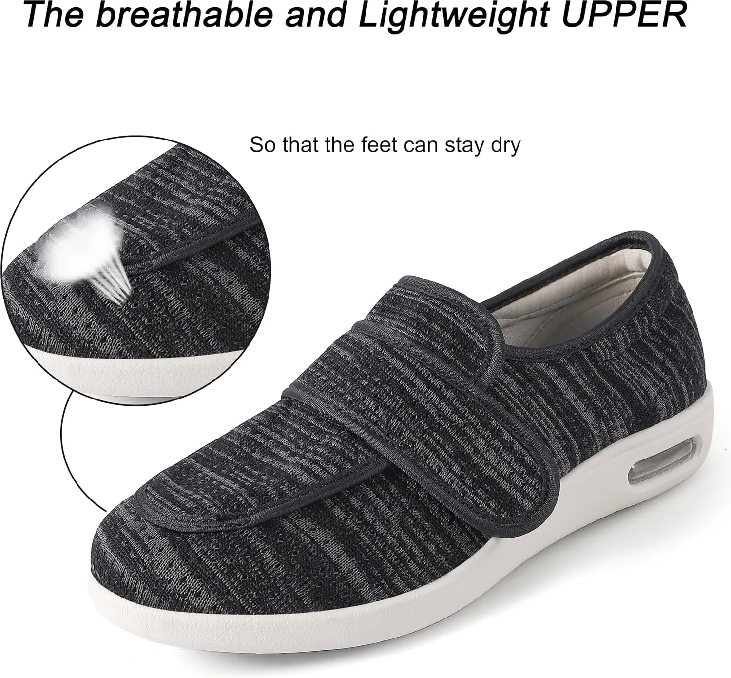 Diabetic Shoes for Women, Women's Wide Width Elderly Shoes, Adjustable Closure Lightweight Breathable, Swollen Feet Walking Edema Sneakers