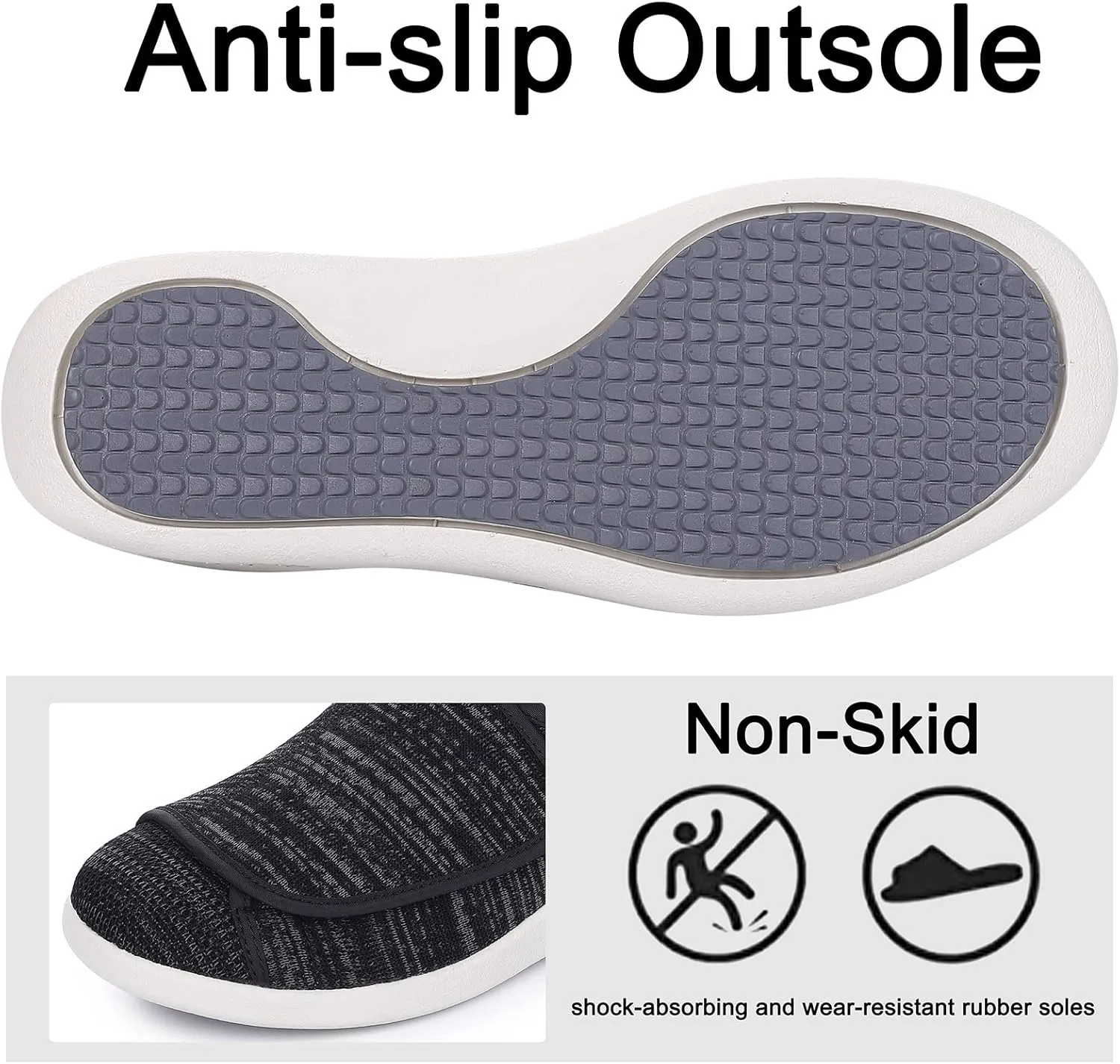 Diabetic Shoes for Women, Women's Wide Width Elderly Shoes, Adjustable Closure Lightweight Breathable, Swollen Feet Walking Edema Sneakers