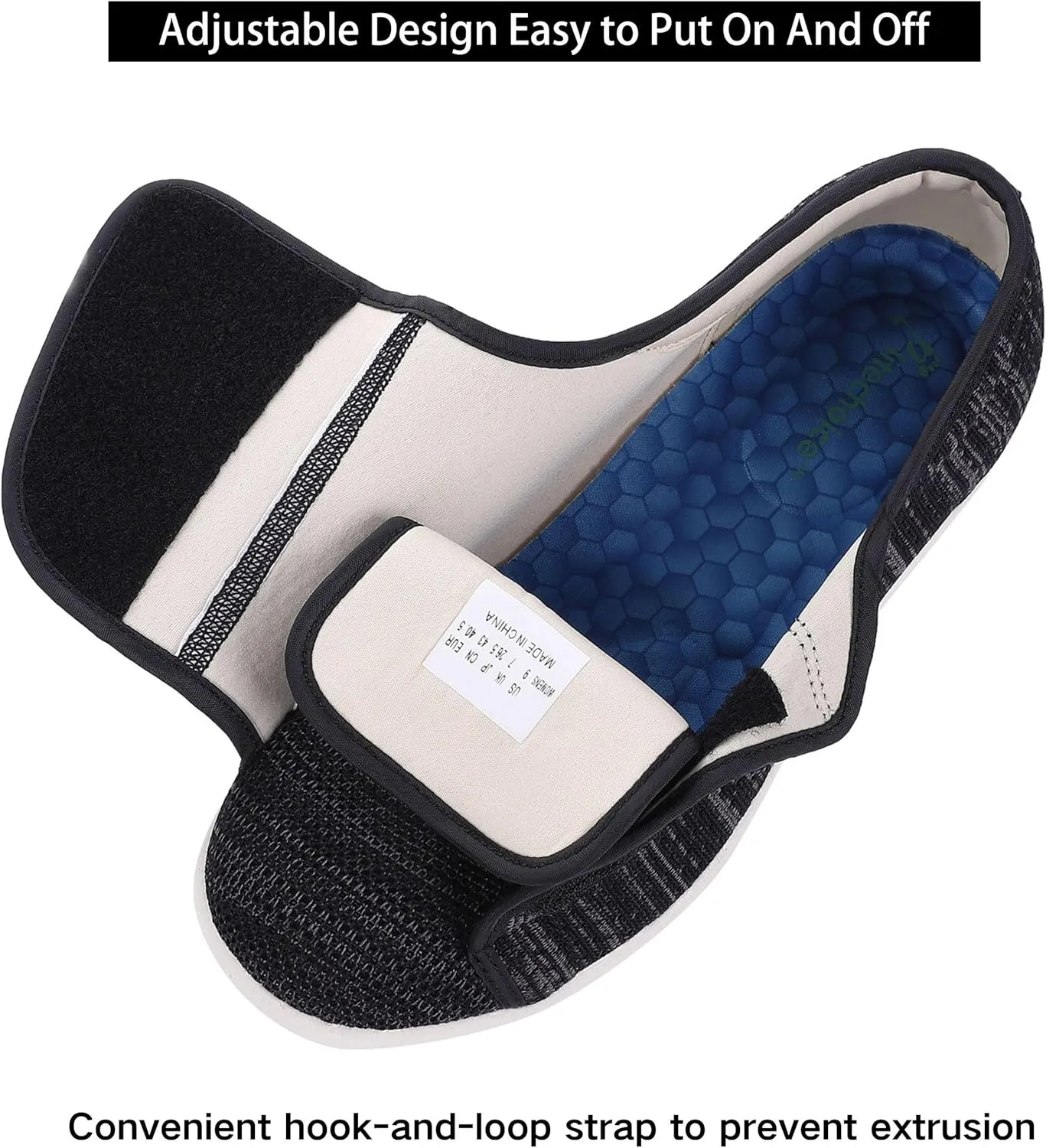 Diabetic Shoes for Women, Women's Wide Width Elderly Shoes, Adjustable Closure Lightweight Breathable, Swollen Feet Walking Edema Sneakers