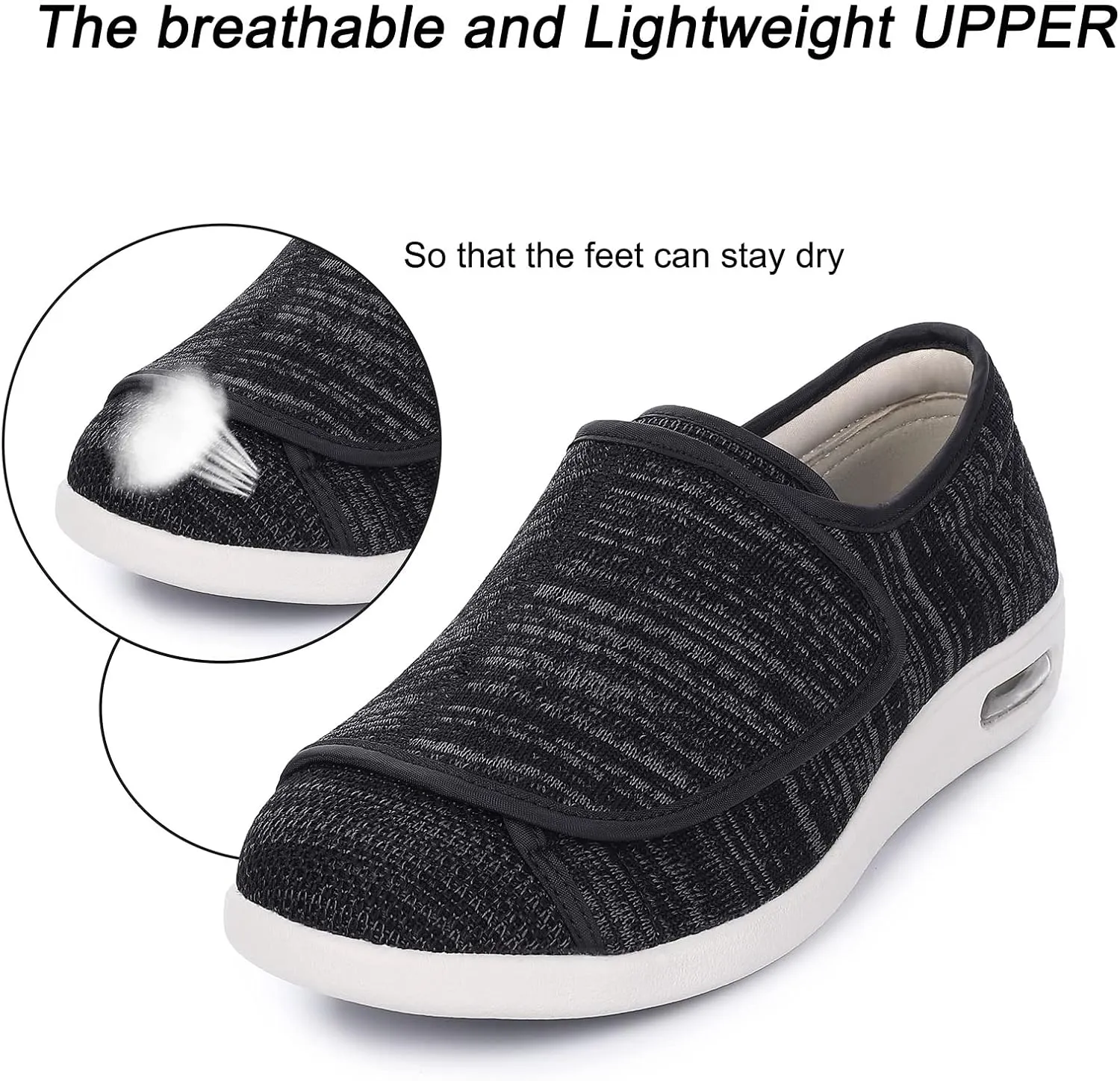Diabetic Shoes for Women, Women's Wide Width Elderly Shoes, Adjustable Closure Lightweight Breathable, Swollen Feet Walking Edema Sneakers