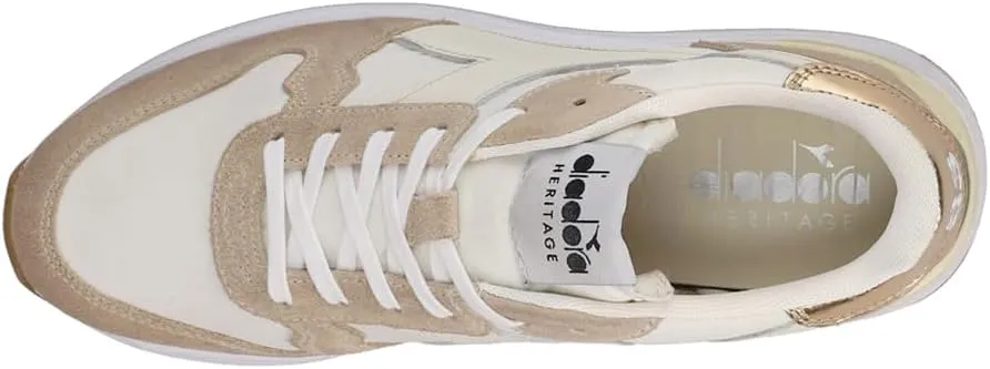 Diadora Womens Venus Dirty Metallic Lace Up Sneakers Shoes Casual - Off White