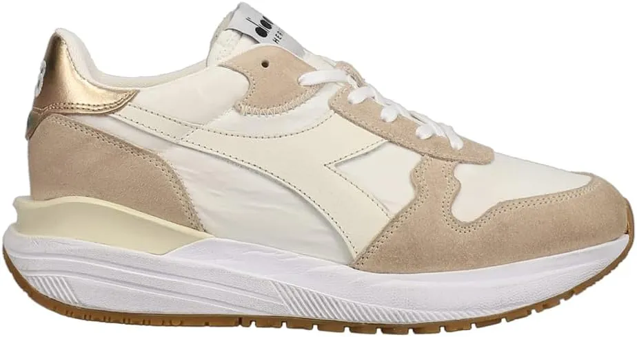 Diadora Womens Venus Dirty Metallic Lace Up Sneakers Shoes Casual - Off White