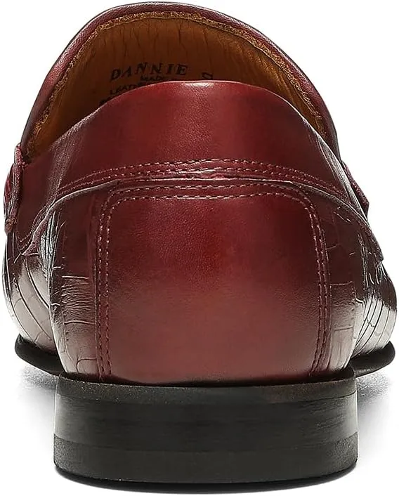 Donald Pliner Dannie Slip-On Leather Loafer - Stacked Heel – Classic Dress Loafers for Men, Memory Foam Insole, Men’s Driving Shoes, Leather Shoes for Men