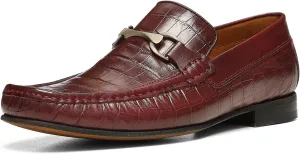 Donald Pliner Dannie Slip-On Leather Loafer - Stacked Heel – Classic Dress Loafers for Men, Memory Foam Insole, Men’s Driving Shoes, Leather Shoes for Men