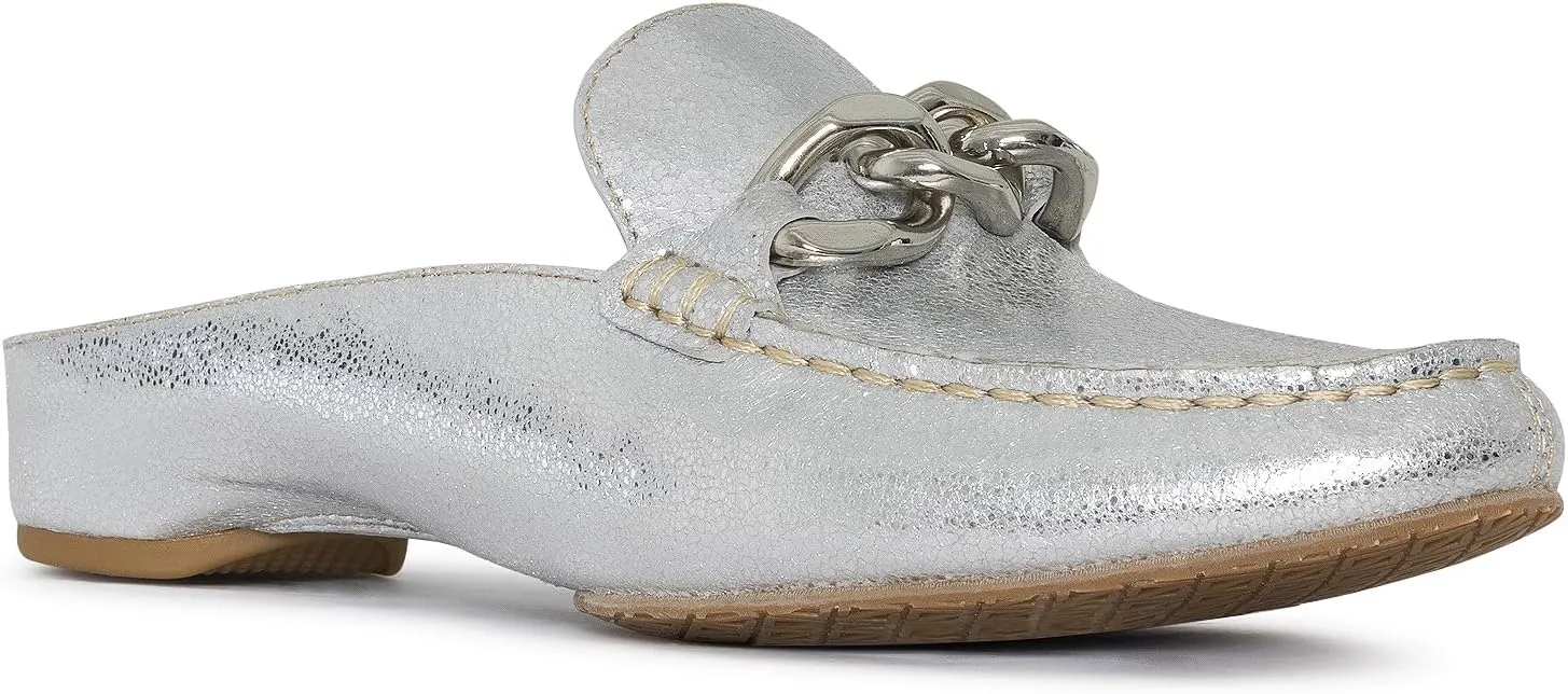 Donald Pliner Women's Bless Distressed Mules, Closed Toe Comfort Loafers, Slip On Mules for Women