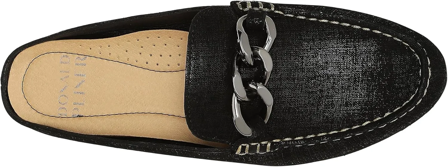 Donald Pliner Women's Bless Distressed Mules, Closed Toe Comfort Loafers, Slip On Mules for Women