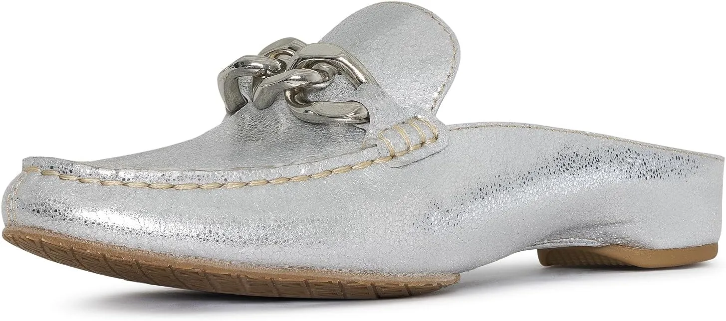 Donald Pliner Women's Bless Distressed Mules, Closed Toe Comfort Loafers, Slip On Mules for Women