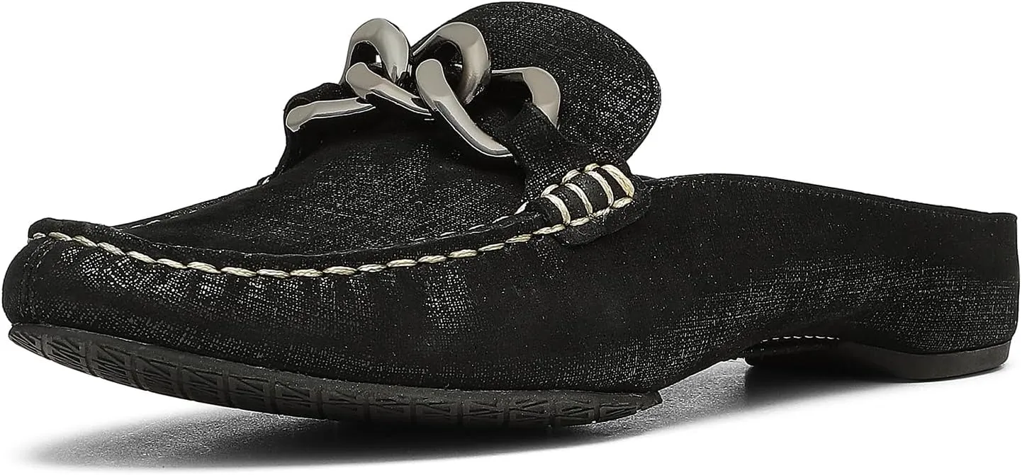 Donald Pliner Women's Bless Distressed Mules, Closed Toe Comfort Loafers, Slip On Mules for Women