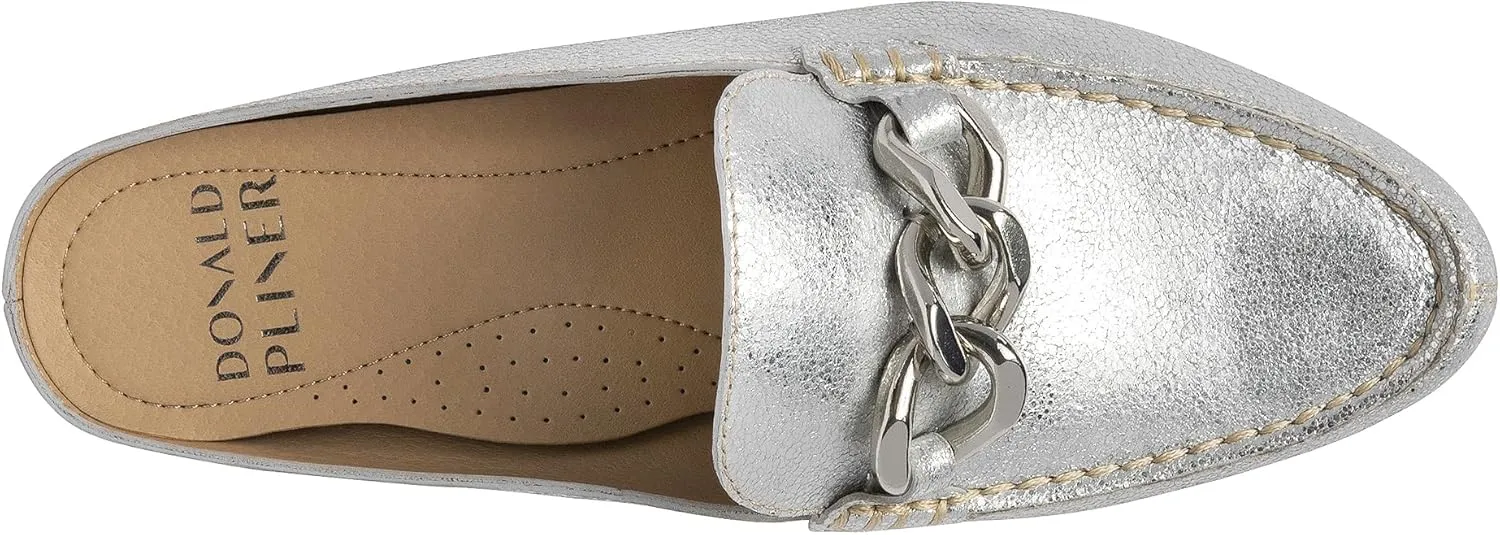 Donald Pliner Women's Bless Distressed Mules, Closed Toe Comfort Loafers, Slip On Mules for Women