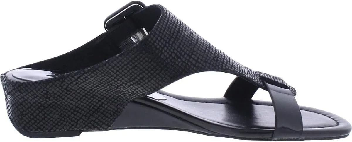 Donald Pliner Women's Ofelia Python Print Upper Cork Wedge Heel Heeled, Comfortable, Leather, Slide Sandals