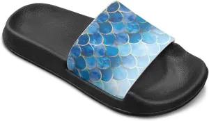 Doojoayie Wide Fit Slides for Kids Girls Colorful Beach Shoes for Water Play Non Slip