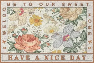 Doormat for Entrance Outdoors,Retro American Style Welcome Mat,Wear Resistant Dirt Resistant Floor mat for Entry Patio,Frontgate Doormat (K,31"x39")