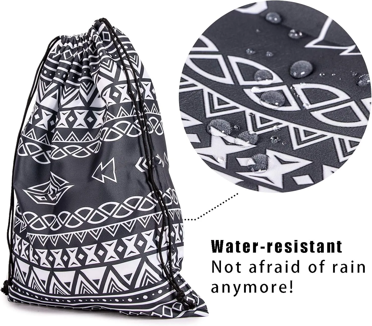 Drawstring Storage Bag - Tribal Art Gymnastics Shoe Laundry Makeup Pouch