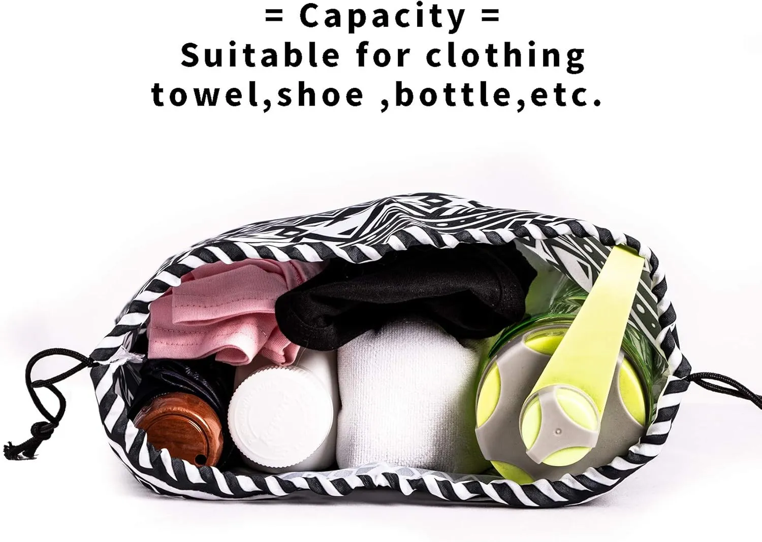 Drawstring Storage Bag - Tribal Art Gymnastics Shoe Laundry Makeup Pouch