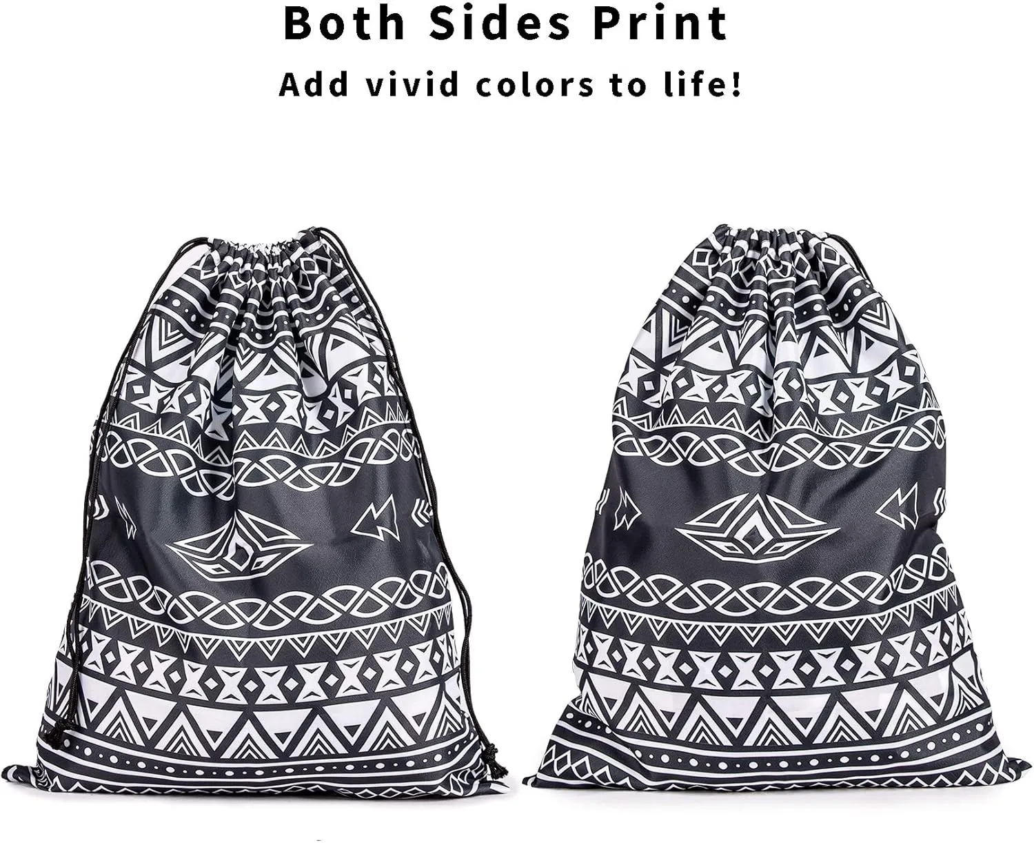 Drawstring Storage Bag - Tribal Art Gymnastics Shoe Laundry Makeup Pouch
