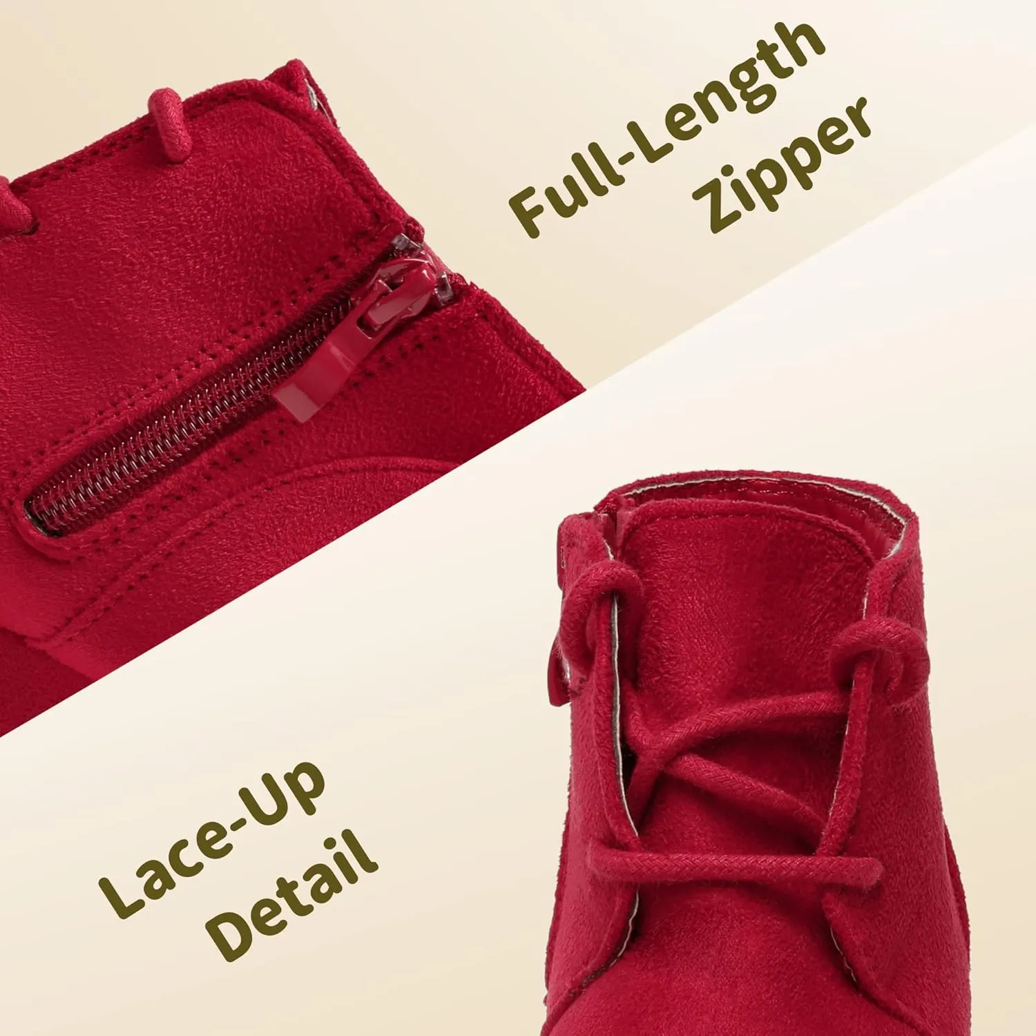 DREAM PAIRS Girls Low Wedge Heel Booties Side Zipper Ankle Boots Toddler/Little Kid/Big Kid