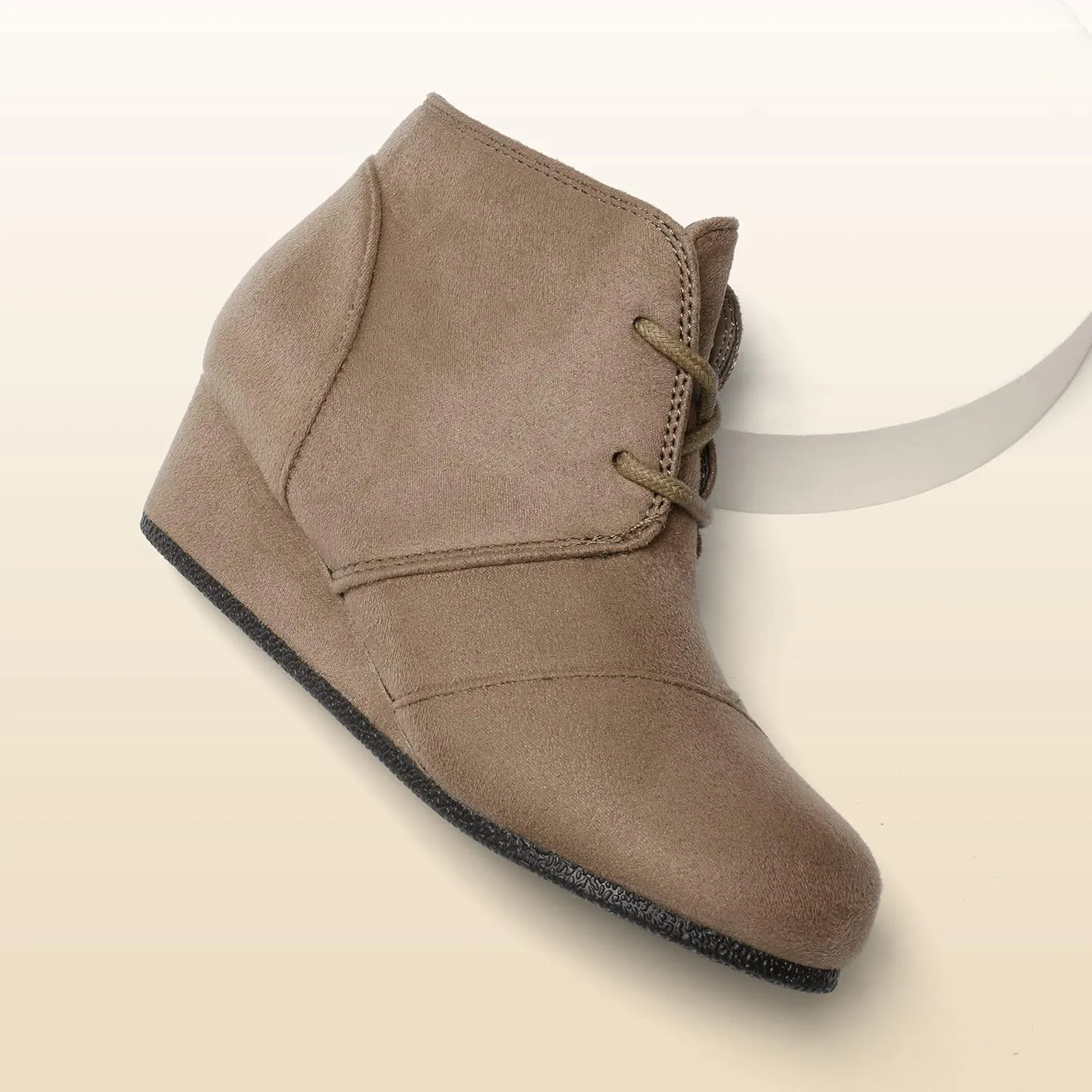 DREAM PAIRS Girls Low Wedge Heel Booties Side Zipper Ankle Boots Toddler/Little Kid/Big Kid