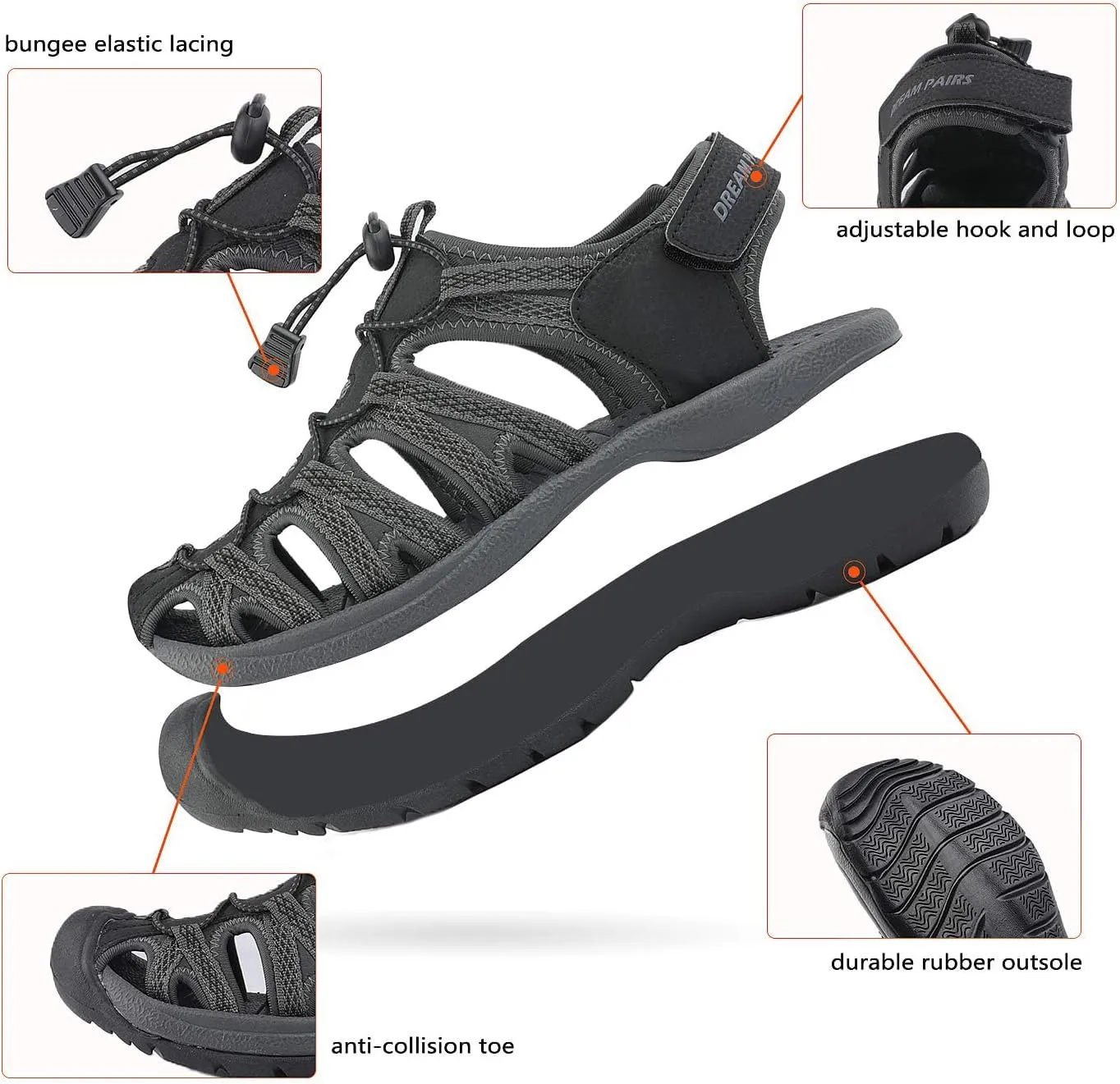DREAM PAIRS Women's 160912-W Adventurous Summer Outdoor Sandals