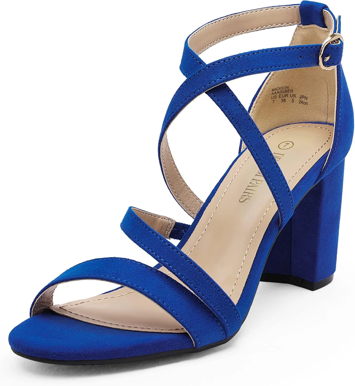 DREAM PAIRS Women’s Ankle Strap Dress Pump Low Chunky Heel Sandals