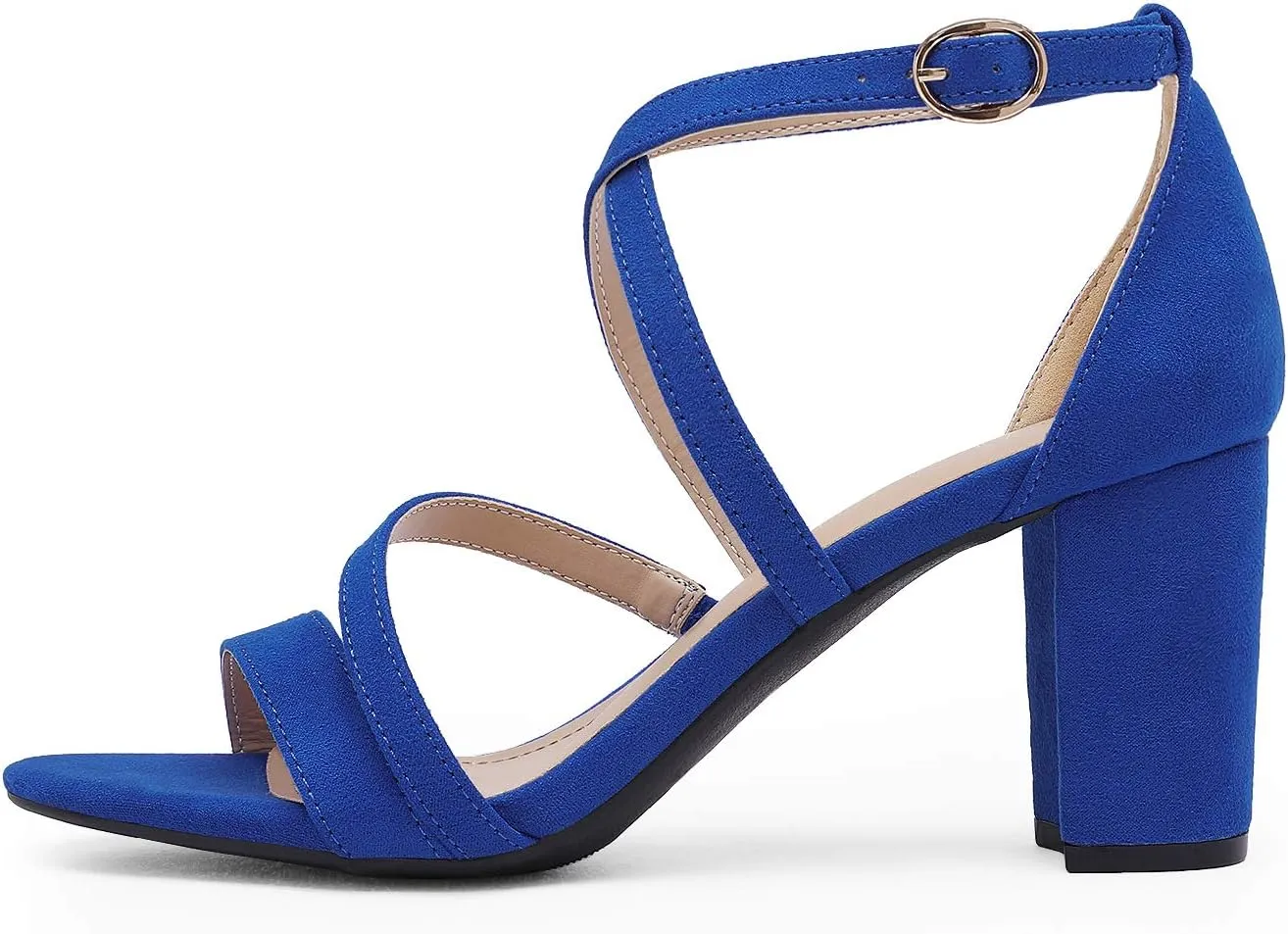 DREAM PAIRS Women’s Ankle Strap Dress Pump Low Chunky Heel Sandals
