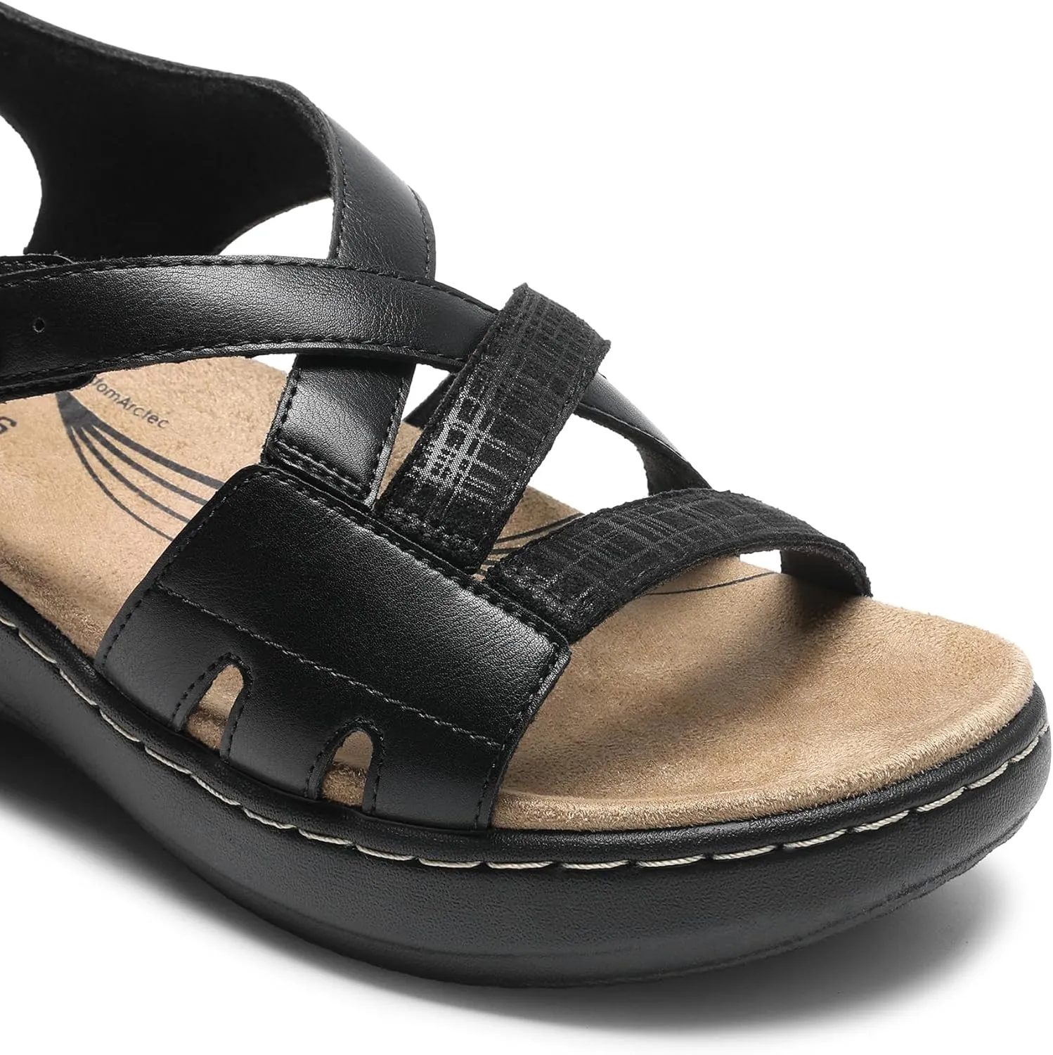 DREAM PAIRS Women's Comfortable Arch Support Wedge Sandals Open Toe Summer Walking Shoe