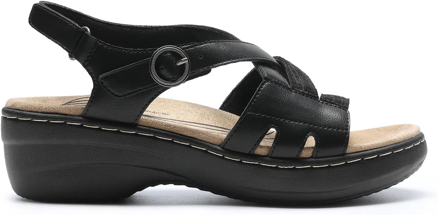 DREAM PAIRS Women's Comfortable Arch Support Wedge Sandals Open Toe Summer Walking Shoe