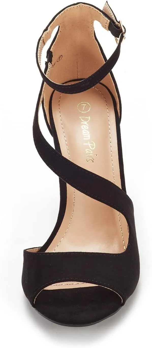 DREAM PAIRS Women's NILE Fashion Stilettos Open Toe Pump Heel Sandals