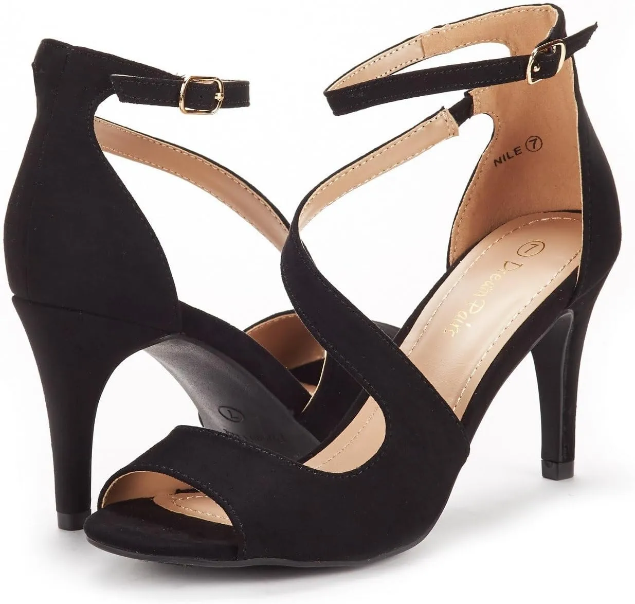 DREAM PAIRS Women's NILE Fashion Stilettos Open Toe Pump Heel Sandals