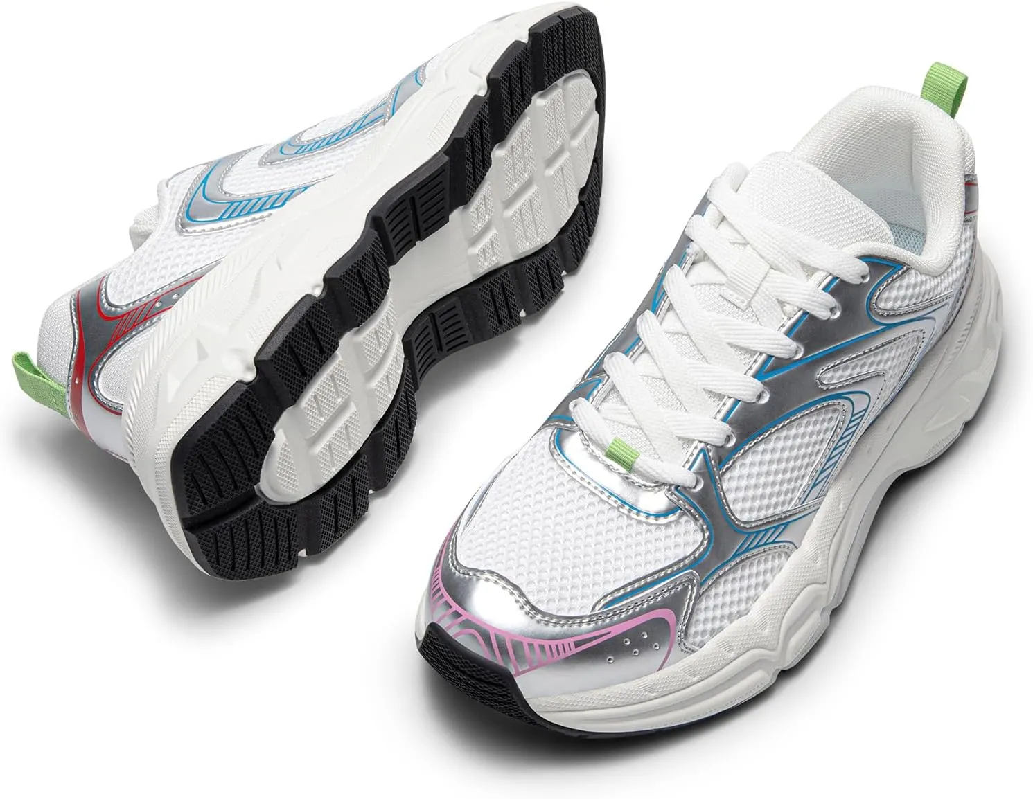 DREAM PAIRS Women's Platform Chunky Fashion Sneakers Walking Lace-Up Celi Comfortable Y2K-Style Sneakers Workout Sport Work Casual Tennis Shoes