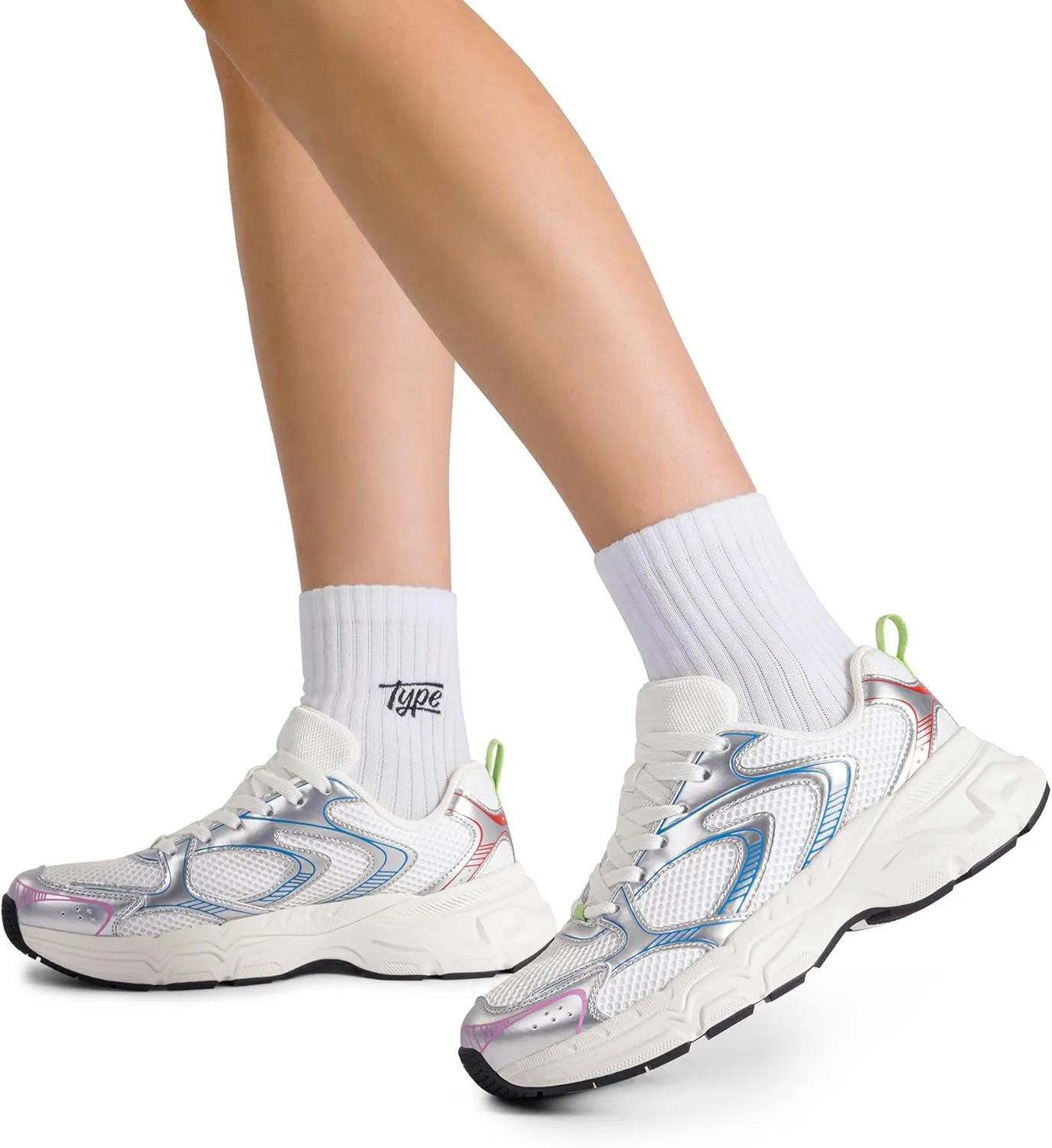 DREAM PAIRS Women's Platform Chunky Fashion Sneakers Walking Lace-Up Celi Comfortable Y2K-Style Sneakers Workout Sport Work Casual Tennis Shoes