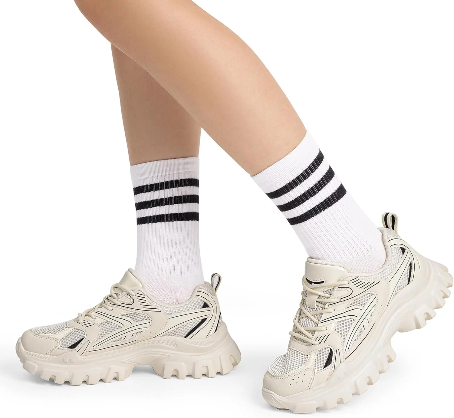 DREAM PAIRS Women's Platform Chunky Fashion Sneakers Y2K Maeve Lace-Up Comfortable Sneakers Casual Walking Shoes